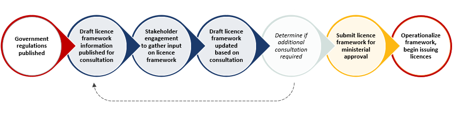 Process for development of licence framework